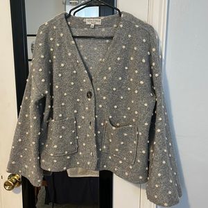Madewell gray polka dot cardigan